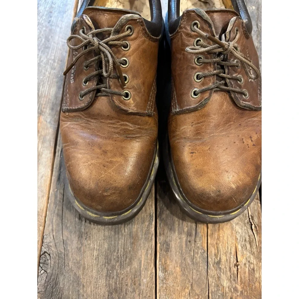 Vintage‎ Dr. Martens 8053 Brown Leather Shoes Made in England Womens 5